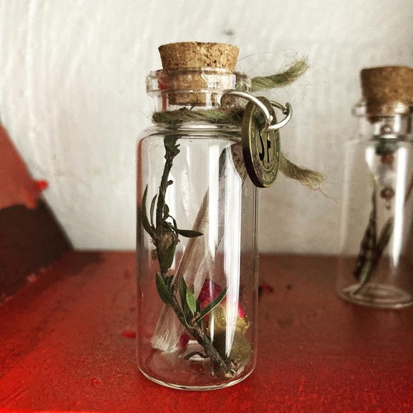 Glass curiosity jars holding beautiful ephemera - Picture 7 of 14